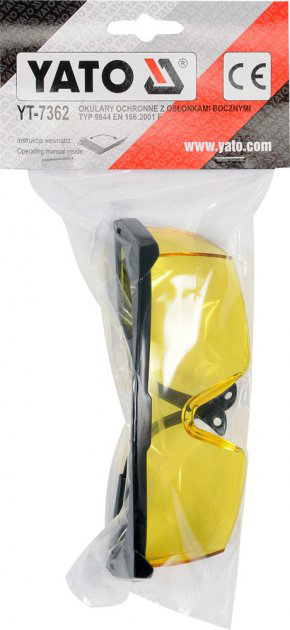 Захисні окуляри YATO відкриті жовті (7362) 2