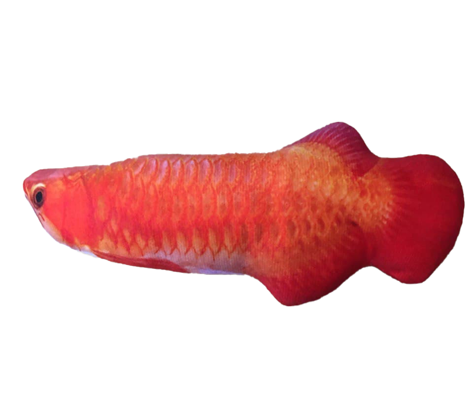 Игрушка плюшевая рыба для кота, оранжевая