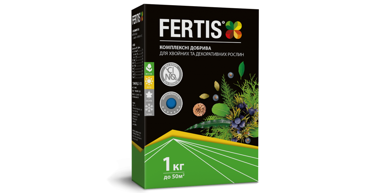 Комплексне мінеральне добриво Fertis NPK 12.8.16 + МЕ для хвої, 1 кг