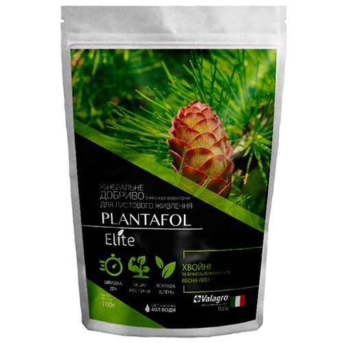Комплексне мінеральне добриво Plantafol Elite (Плантафол Еліт) для хвойних і вічнозелених, 100г, NPK 20.20.20, Весна-Літо, Valagro 1