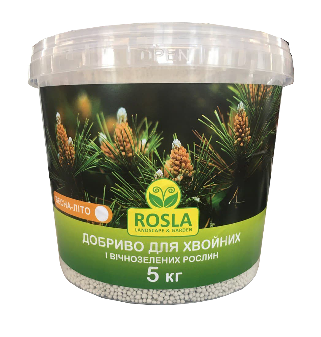 Комплексне мінеральне добриво для хвойних рослин Rosla NPK 10.5.9 + ME, 5 кг