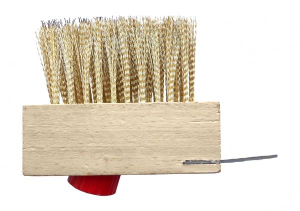 Щетка для брусчатки Virok, деревянная из латунной проволоки (12V300) 1