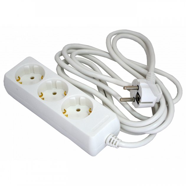 Подовжувач касетний Grunhelm G3W3M 3 розетки 3 м, 2500 Вт (102254) 1