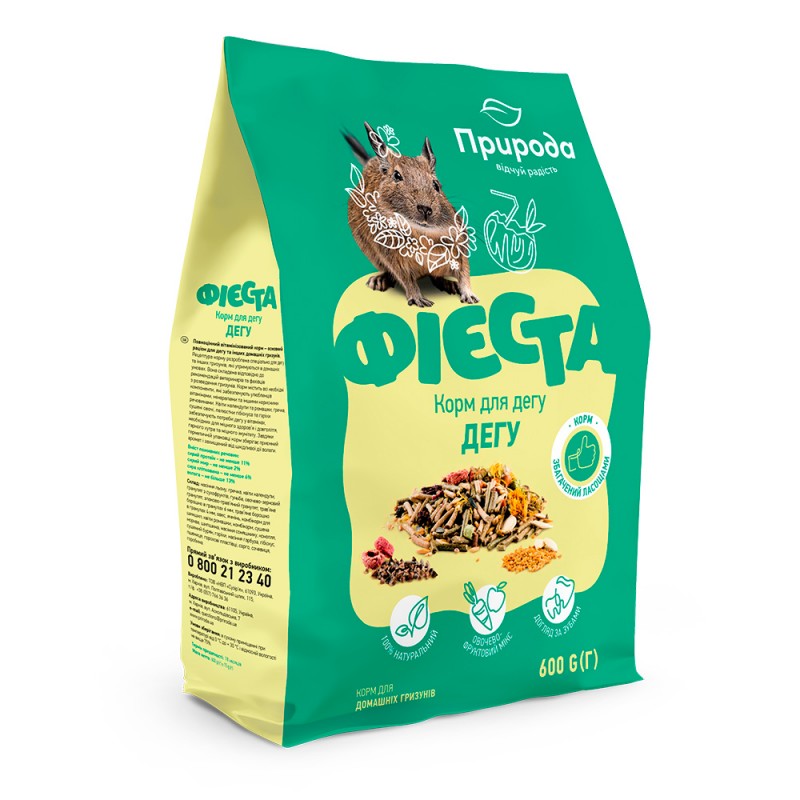Корм для грызунов Природа Фиеста Дегу, 600 г (241378)