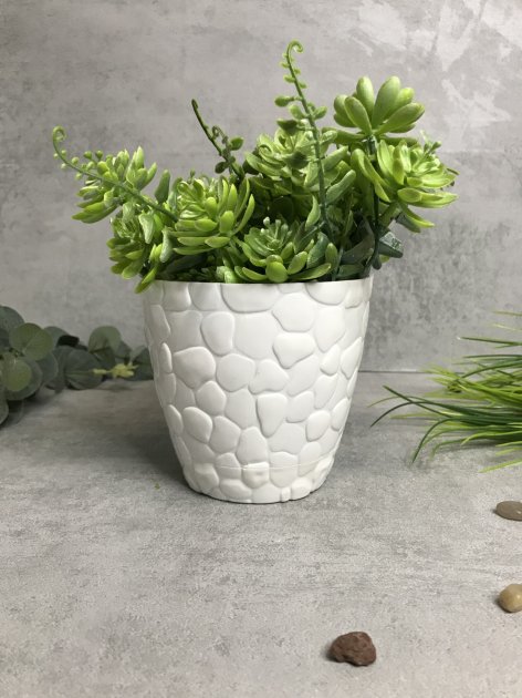 Горщик для квітів Elif Камені, білий, 1,6 л (442-0) 3