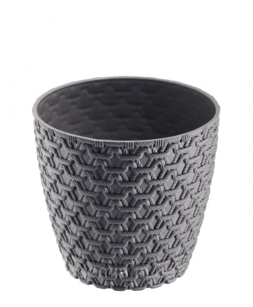 Горшок для цветов Elif Ротанг, 3 л антрацит (448-6)