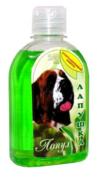 Шампунь інсектоакарицидний Лапушка Лопух, для собак, зміцнення шерсті, 240 мл 1