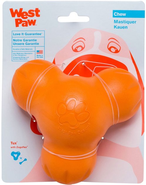Іграшка для собак West Paw Tux Large Tangerine для ласощів, 13 см (ZG041TNG)