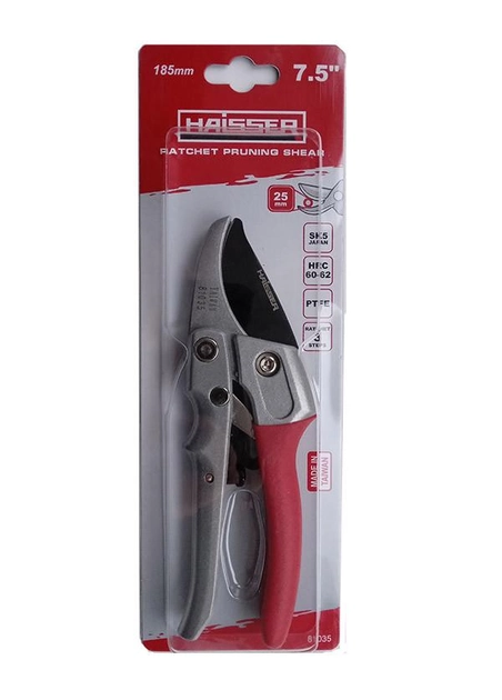 Секатор садовий з храповим механізмом Haisser (Хаиссер) 185 мм (81035) 3
