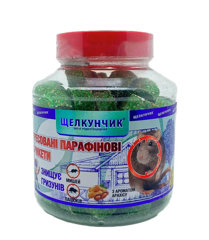 Родентицид Лускунчик парафінові брикети від гризунів з ароматом арахісу, 320 г 1