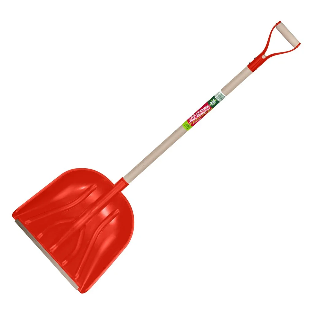 Лопата для прибирання снігу CENTRO БЦМ, з деревяним держаком, червона (1726-Ч) 1