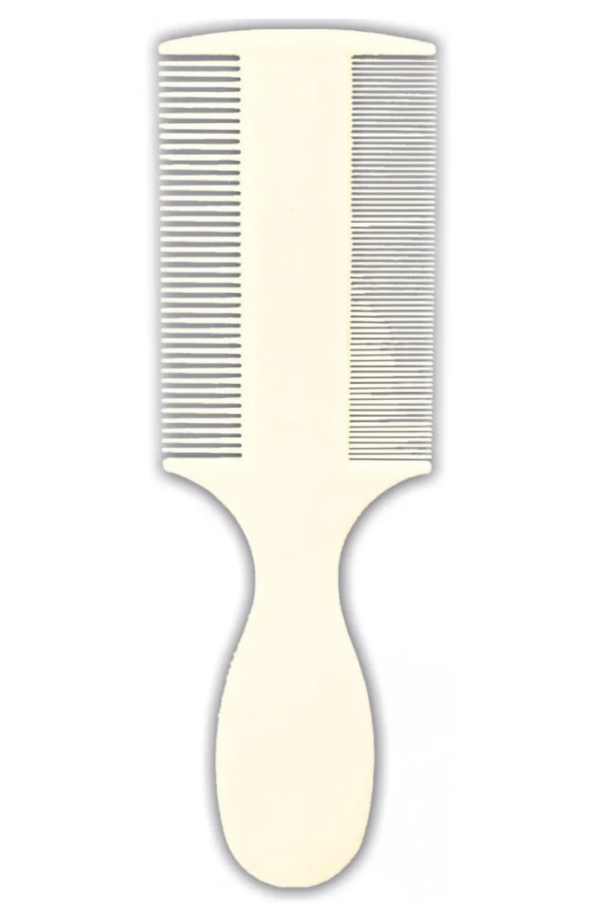 2400 Тріксі гребінець двойн. пластик. з ручкою густий \ середн. зуб 14см