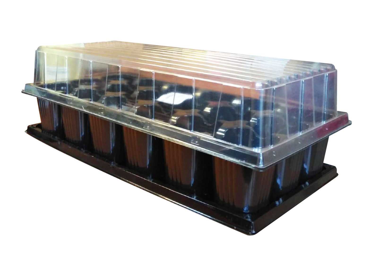 Парничок для рассады ВЛ, 18 яч, касс. 440х205х80 мм, яч. 55х55х75 мм, т.с. 0,9 мм, пластиковый 1