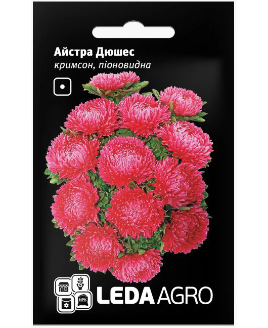 Насіння айстри Дюшес Кримсон, піоновідние, 0.2г, насіння Леда Агро 1