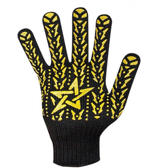 Рукавички з ПВХ Зірка чорна жовта, 562