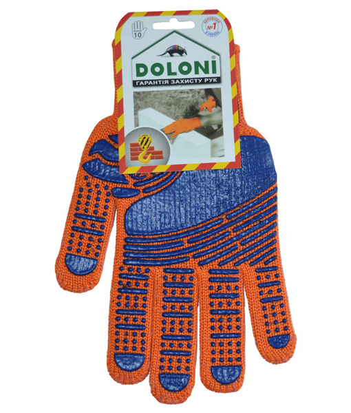 Рукавички з ПВХ потовщені (помаранчеві), 794