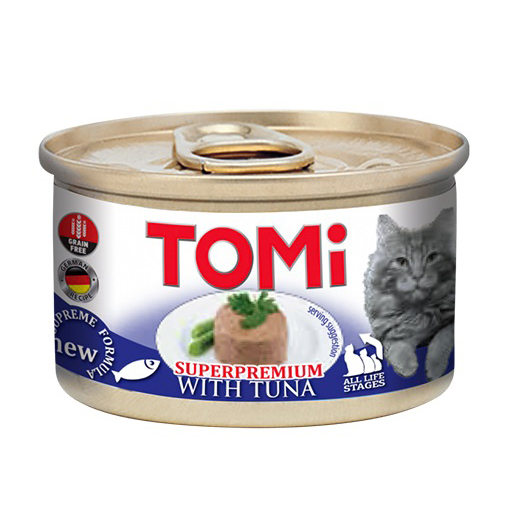 201046 TOMi NEW SUPERPREMIUM тунець, мус, банка 85 г