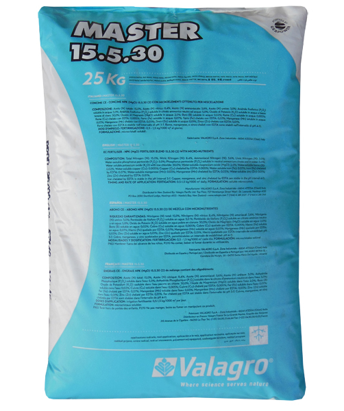 Комплексне мінеральне добриво Master (Мастер), 25кг, NPK 15.5.30+2Mg, Valagro (Валагро)