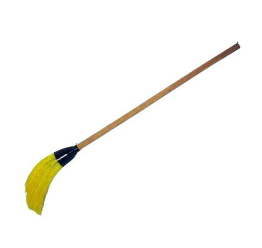 Мітла пластмасова з дерев'яним держаком 1/5