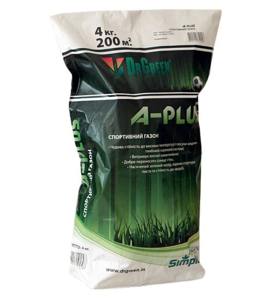 Газонна трава спортивна A-Plus, 4кг, TM Dr. Green, Simplot (Канада)