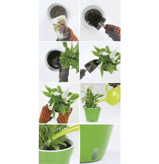 Вазон АСТИ 2,5 л білий-чорний, AS1 ALB-NGR 5