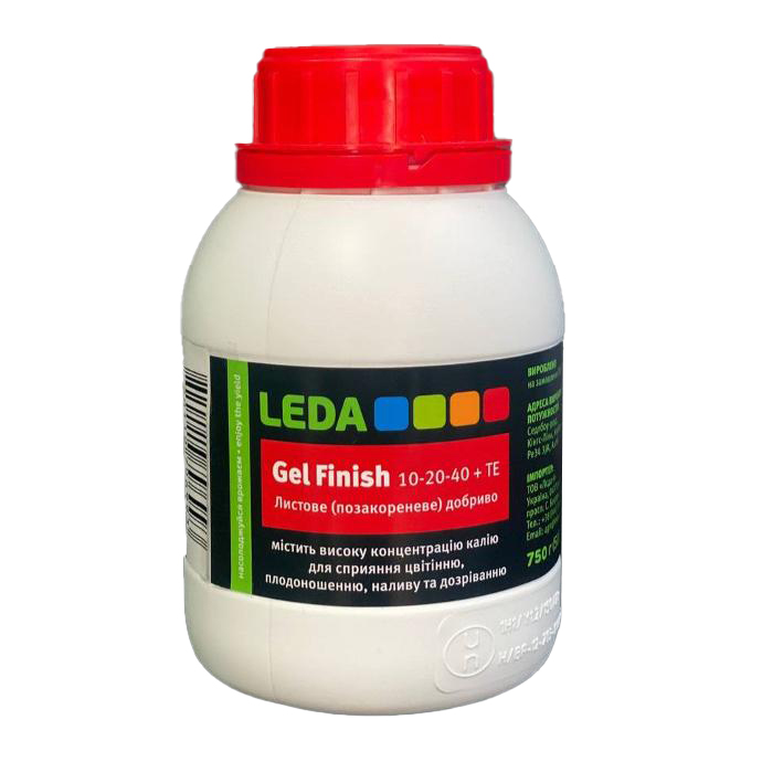 Комплексное удобрение Гель-Финиш (по листу) NPK: 10.20.40, 500 мл , Leda Agro