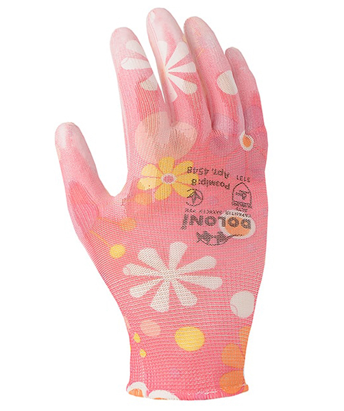 Перчатки для садовых робот с полиуретановым покрытием, розовые, Doloni, 4548 1