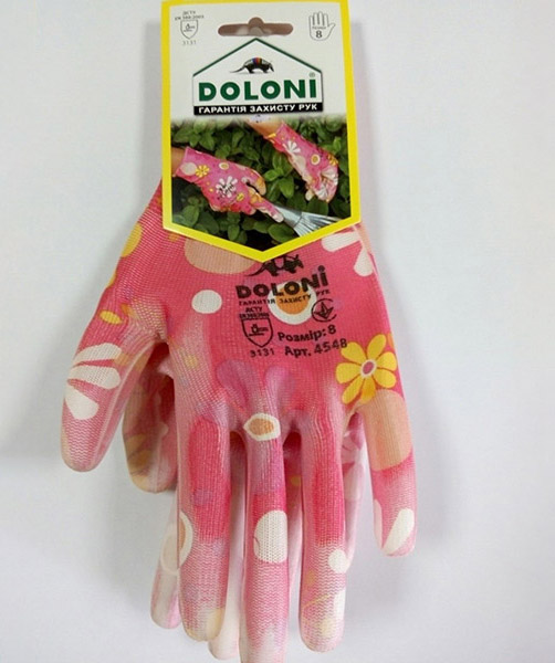Перчатки для садовых робот с полиуретановым покрытием, розовые, Doloni, 4548 2