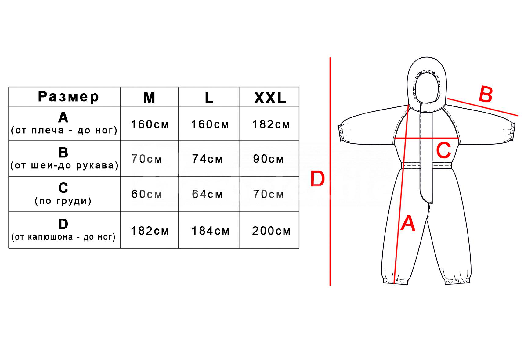 Комбінезон (одноразовий), однотонний, тканину Спанбонд, щільність - 50г / м2, розмір XXL, Leto 2