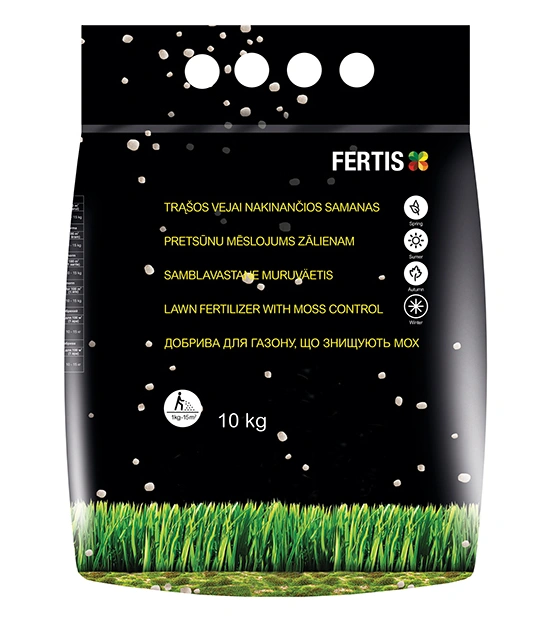 Комплексне мінеральне добриво від моху на газоні Fertis (Фертіс), 10кг, NPK 15.0.0 + МЕ 1