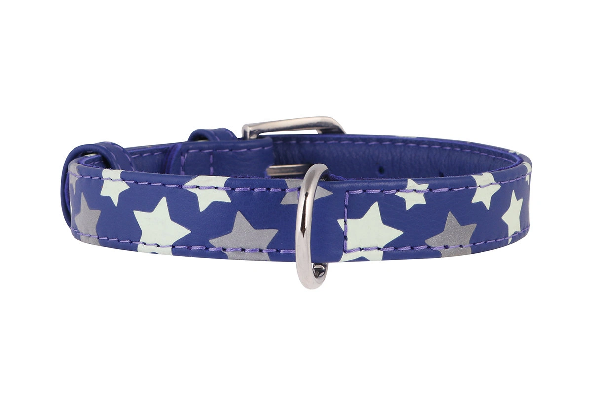 35869 Ошейник CoLLaR GLAMOUR с узором Звездочка (шир.20мм, длина 30-39см) фиолетовый