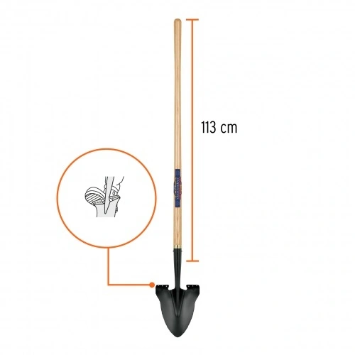 Лопата штикова жіноча, дерев`яна ручка, PRL-CG-RU 2