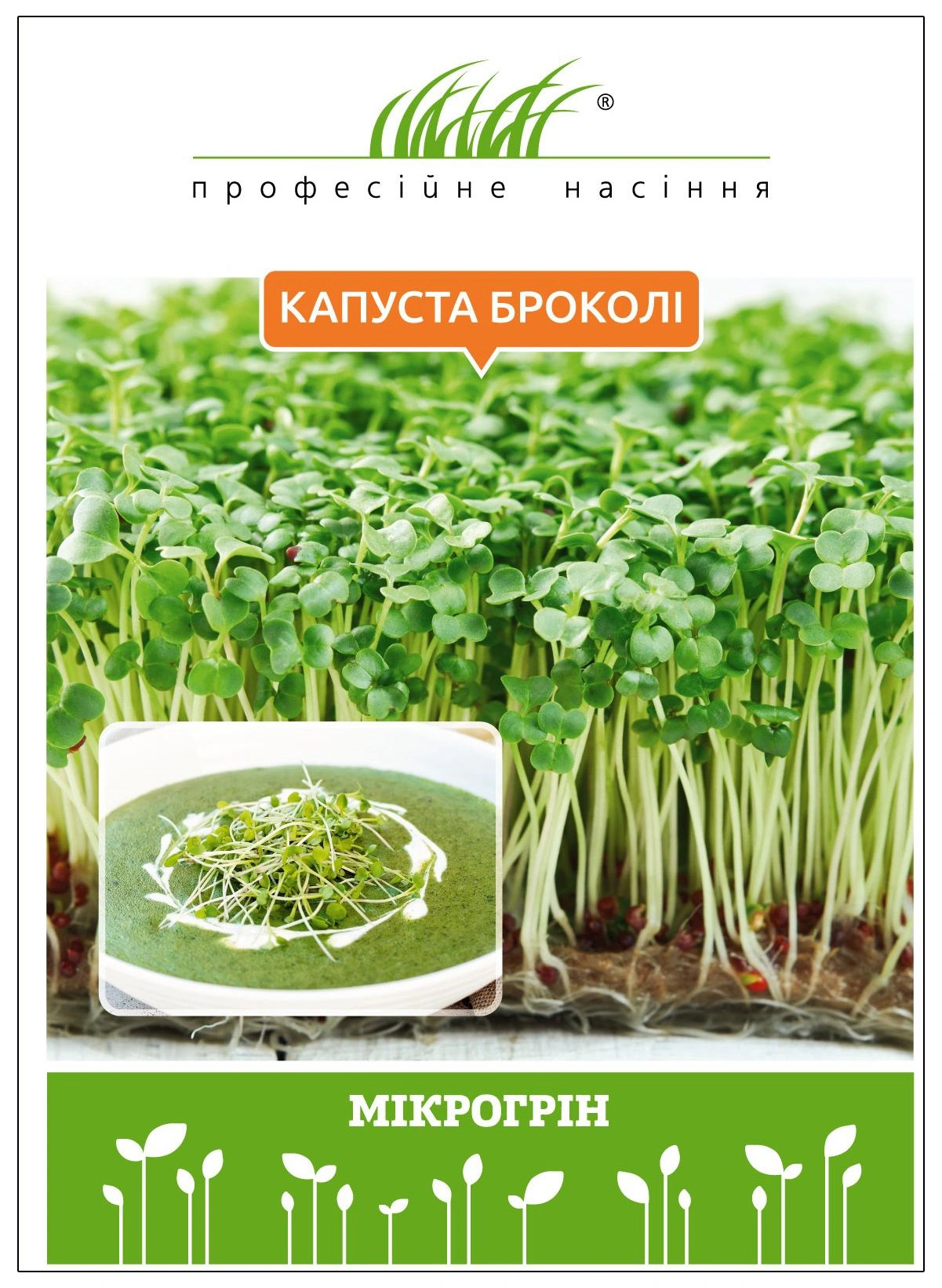 Мікрозелень капусти брокколі, 10 г, W.Legutko, Польща, Професійне насіння 1