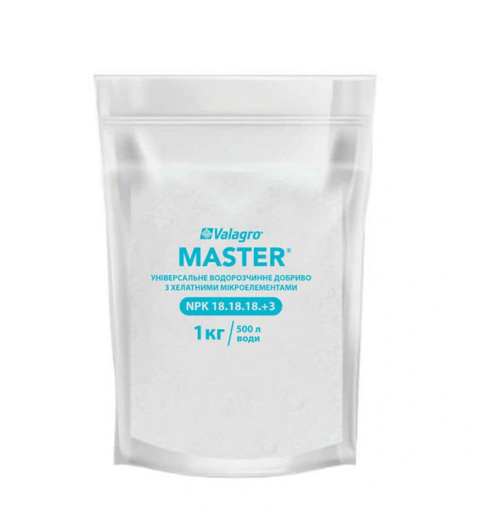 Комплексное минеральное удобрение Master (Мастер), 1кг, NPK 18.18.18+3Mg, Valagro 1