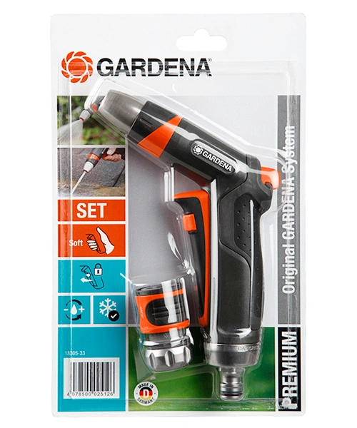Пістолет для поливу Premium + конектор з аквастопом, Gardena, 18305 9