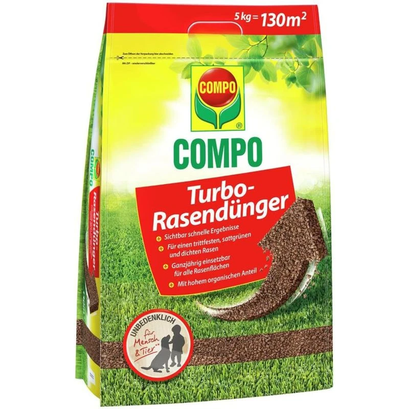 Комплексне мінеральнеТверде добриво TURBO для газонів 5 кг на 130 м.кв8596 Compo(Компо) 