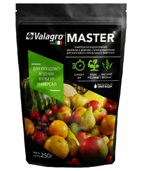 Комплексне мінеральне універсальне добриво для плодово-ягідних культур Master (Майстер), 250г, NPK 20.20.20, Valagro