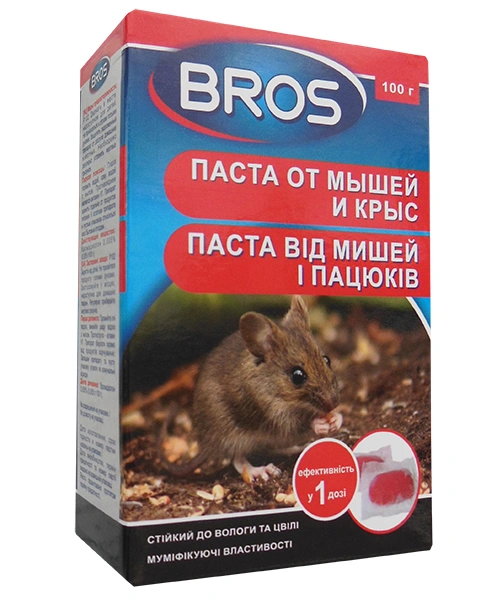 Паста от мышей и крыс, 100г, 14406, BROS