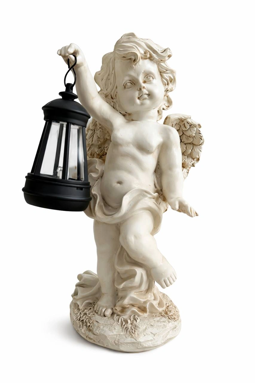Декоративна фігура Янгол з сонячний ліхтарем 1
