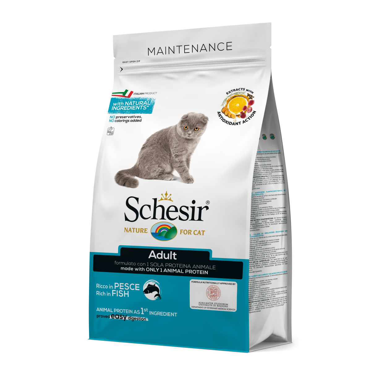 Schesir Cat ДОРОСЛИЙ РИБА (Adult Fish) монопротеїновий корм для котів, 1,5 кг	