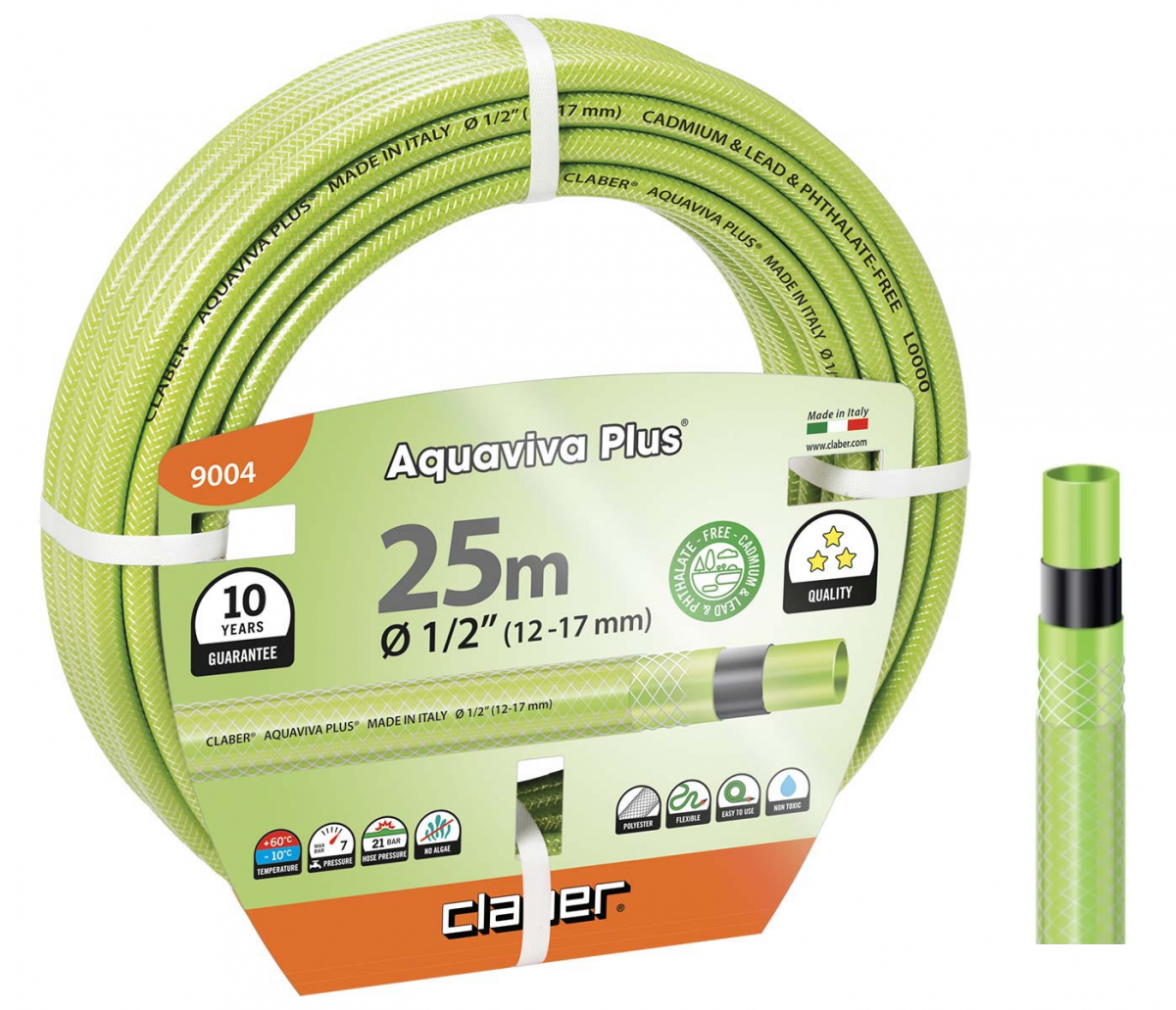 Шланг поливальний Claber 9004 Aquaviva Plus 1/2- 25 м (81869)