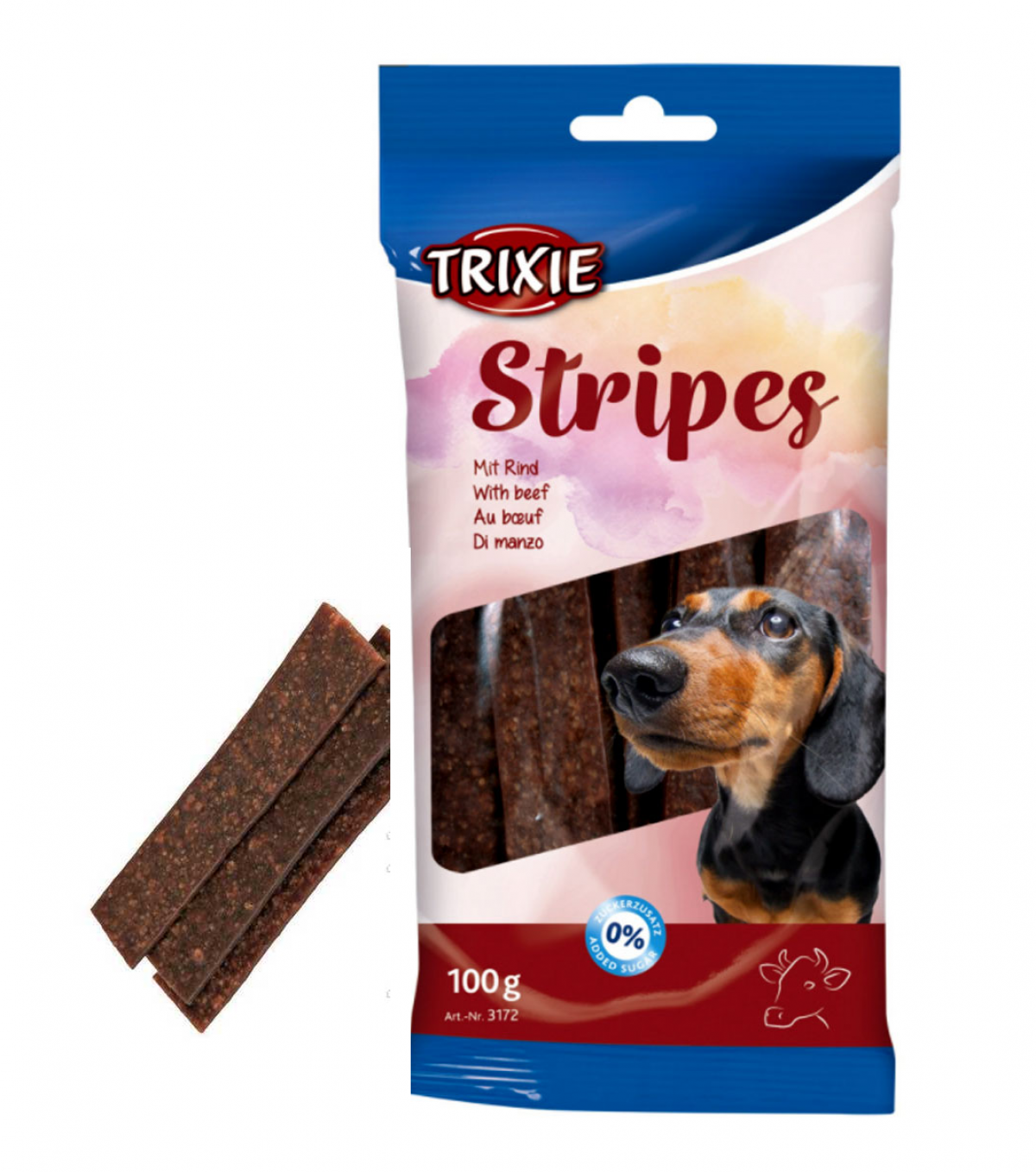 Ласощі для собак Trixie Sripes Light з яловичиною, 100 г (3172)