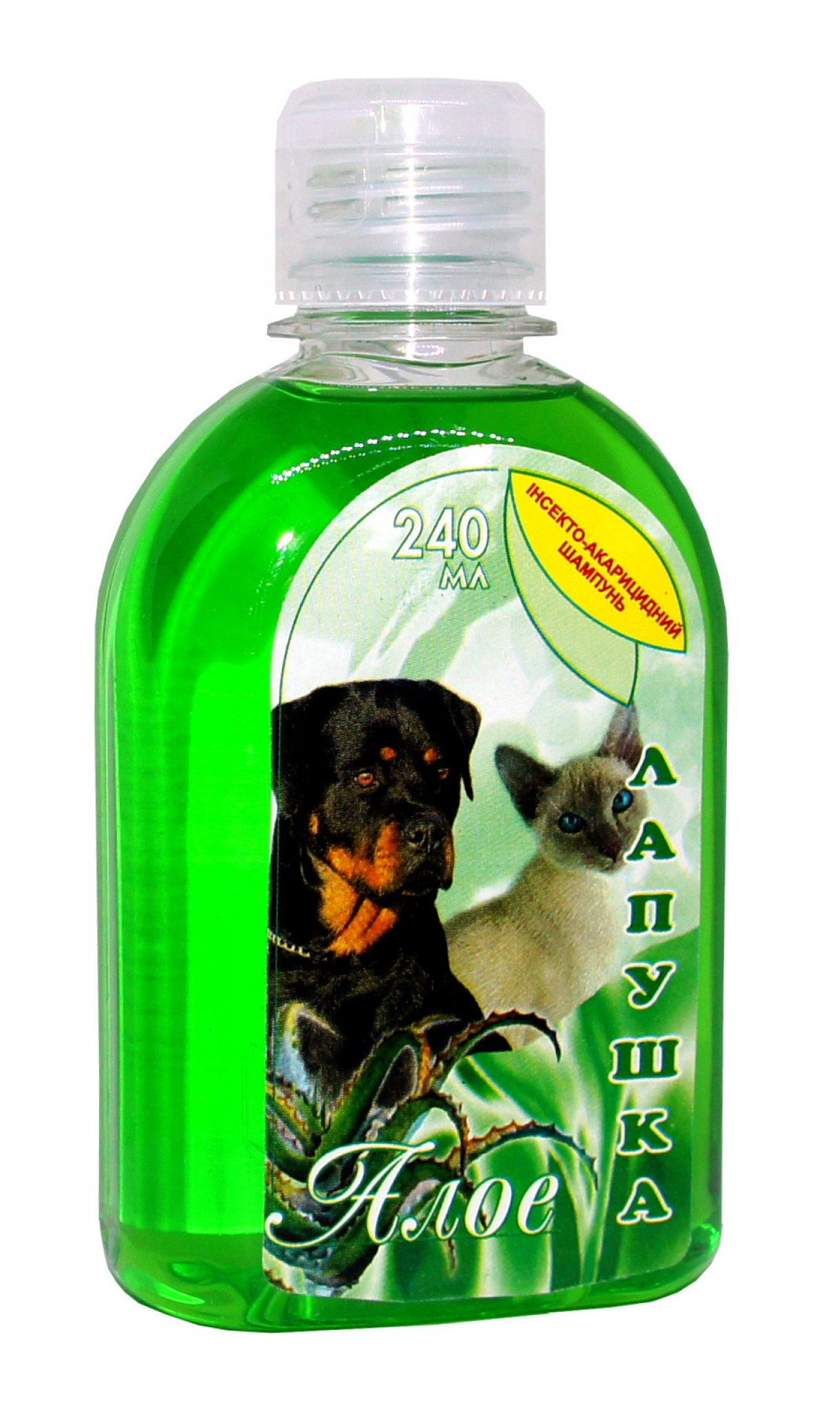 Шампунь инсектоакарицидный Лапушка Алоэ, для котов и собак, 240 мл
