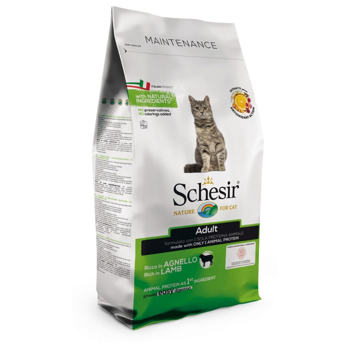 Schesir Cat ДОРОСЛИЙ ЯГНЯ (Adult Lamb) монопротеїновий корм для котів, 1,5 кг	