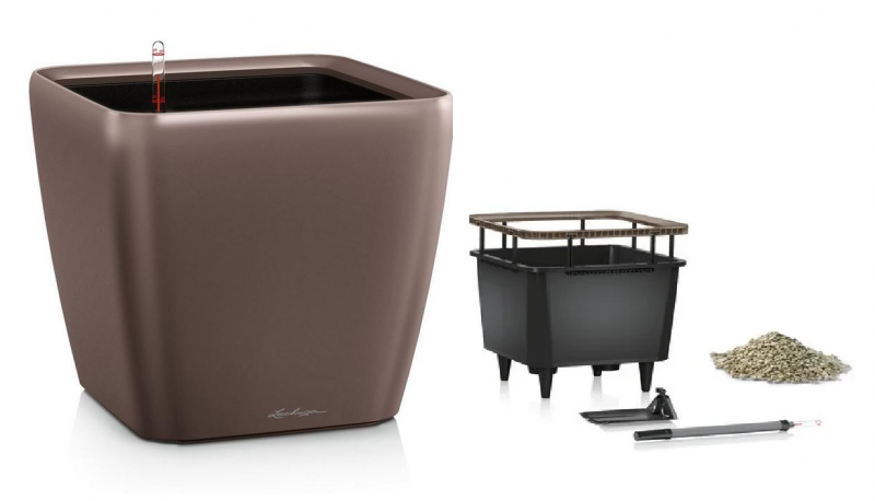 Розумний горщик Lechuza Quadro Premium LS 21, сіро-коричневий 23х23х21 см (16125) 2