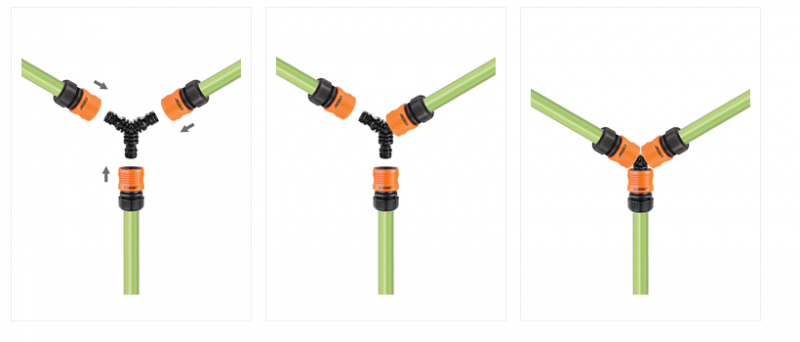 Адаптер Claber 8615 трехсторонний для коннектора поливочного шланга (81947) 2