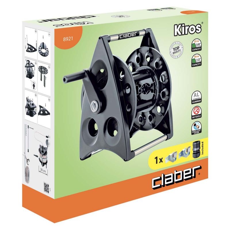 Котушка для шланга Claber 8921 Kiros 1/2-40 м, 5/8-30 м (81866) 2