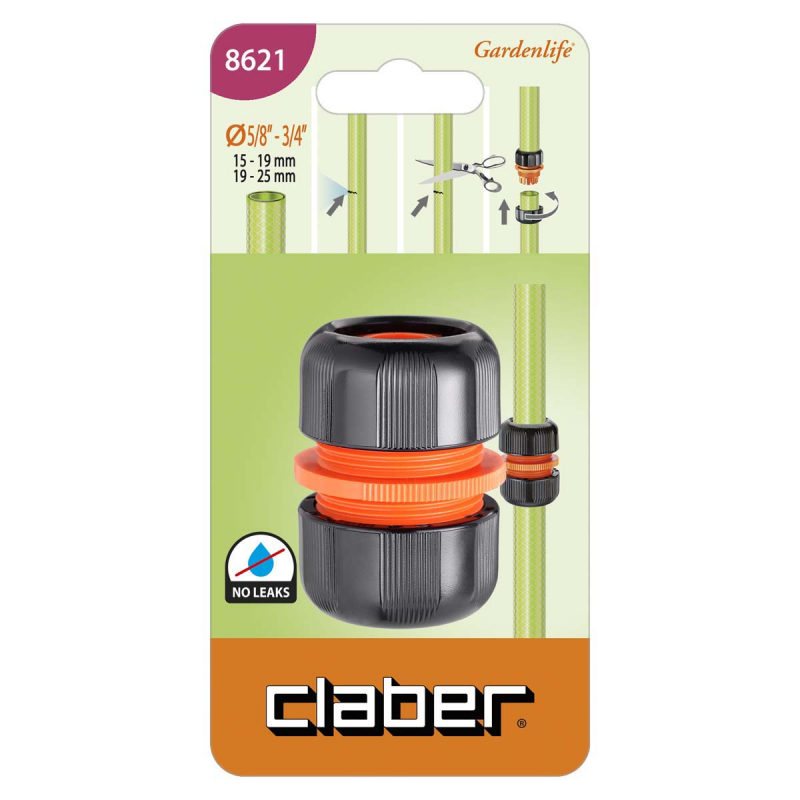 Муфта Claber 8621 Mender ремонтная для поливочного шланга 5/8, 3/4’’ (79710) 4