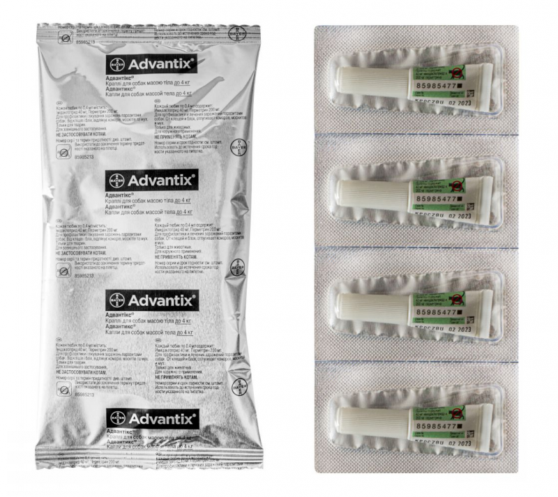 Краплі від бліх і кліщів Advantix Bayer для собак до 4 кг, 1 піпетка 3