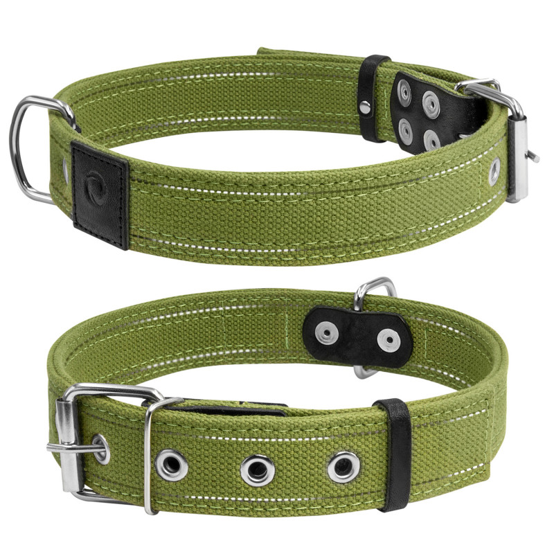 Нашийник для собак Collar з бавовняної стрічки, подвійний 35 мм / 51-63 см (6138)
